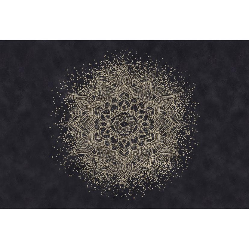 Elegant mandala Fototapet i svart och guld - Bloomery Decor