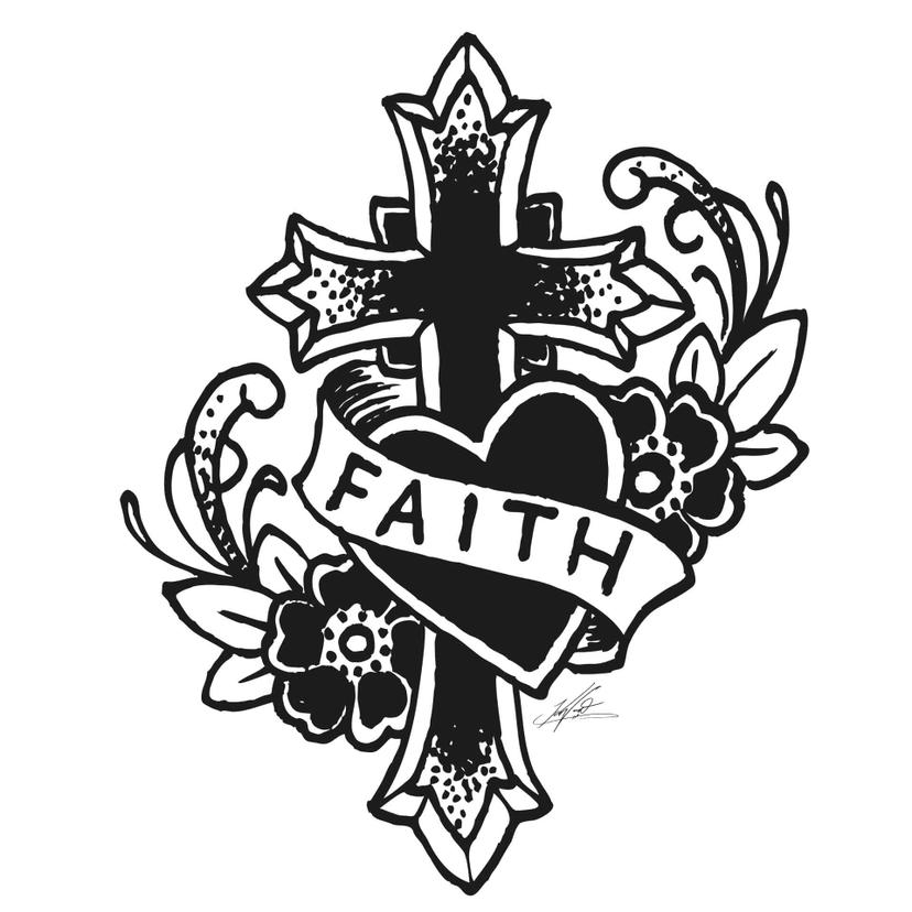 LA Ink Faith väggmålning för fönster