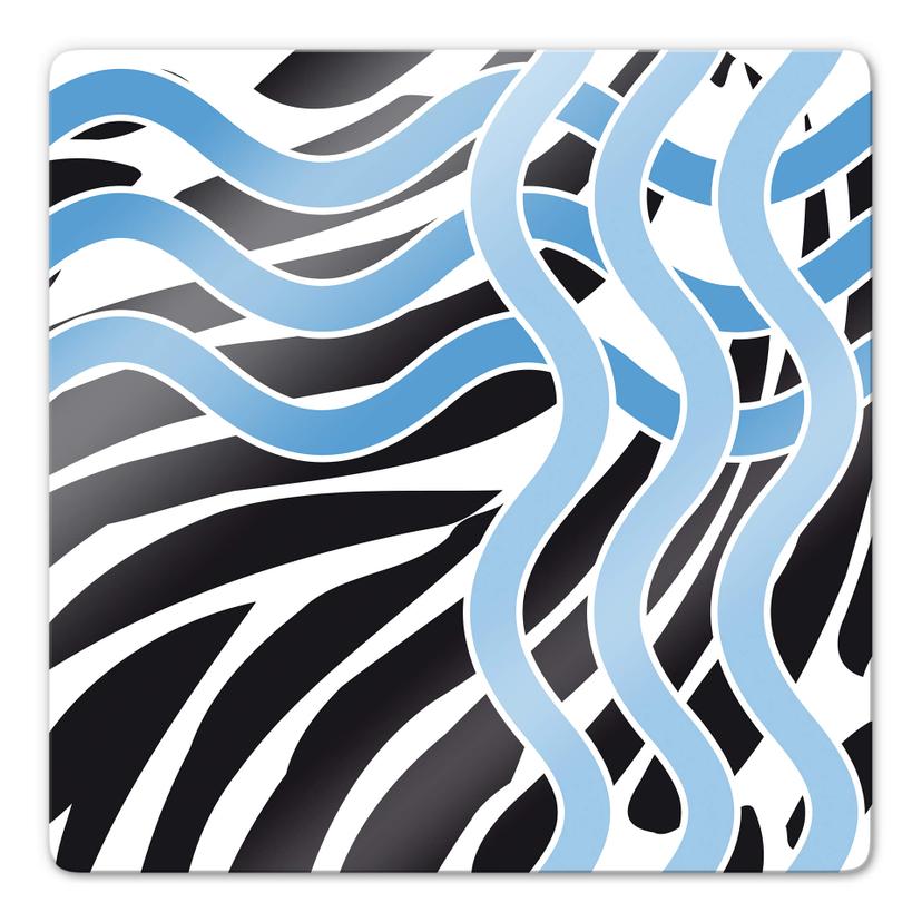 Tableau en verre - Vague bleue