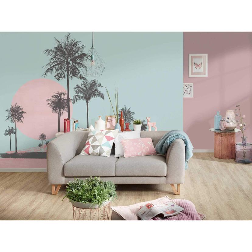 Livingwalls papier peint photo ARTist Miami Beach Sunrise avec palmiers marron, roses, turquoises