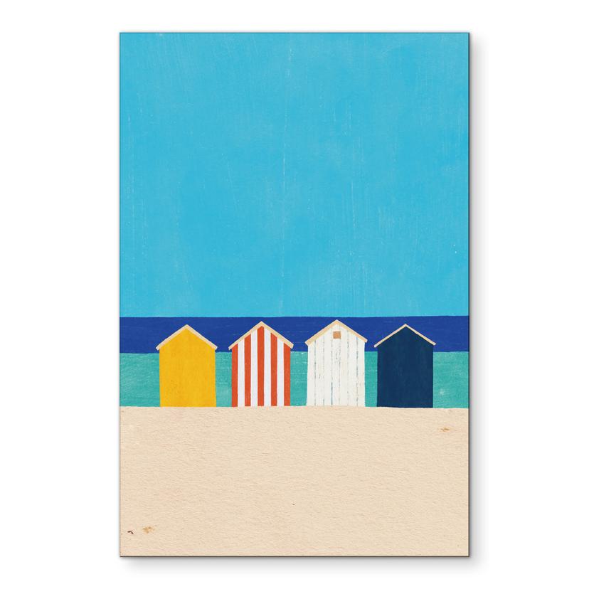 Tableau Cabanes de plage au bord de la mer - Rivers - Alu-Dibond