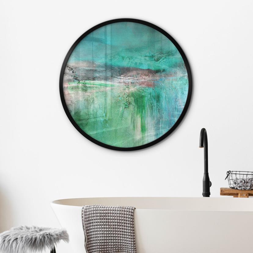 Poster Groen fantasielandschap - Schmucker - Rond
