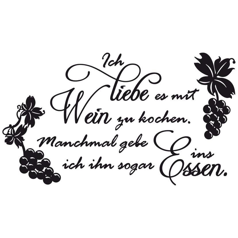 Wandtattoo Ich liebe es mit Wein zu kochen...