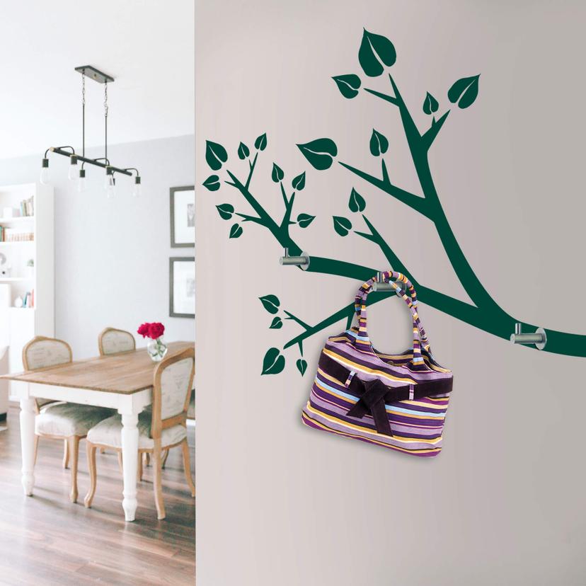 Sticker mural - Branche + 3 crochets