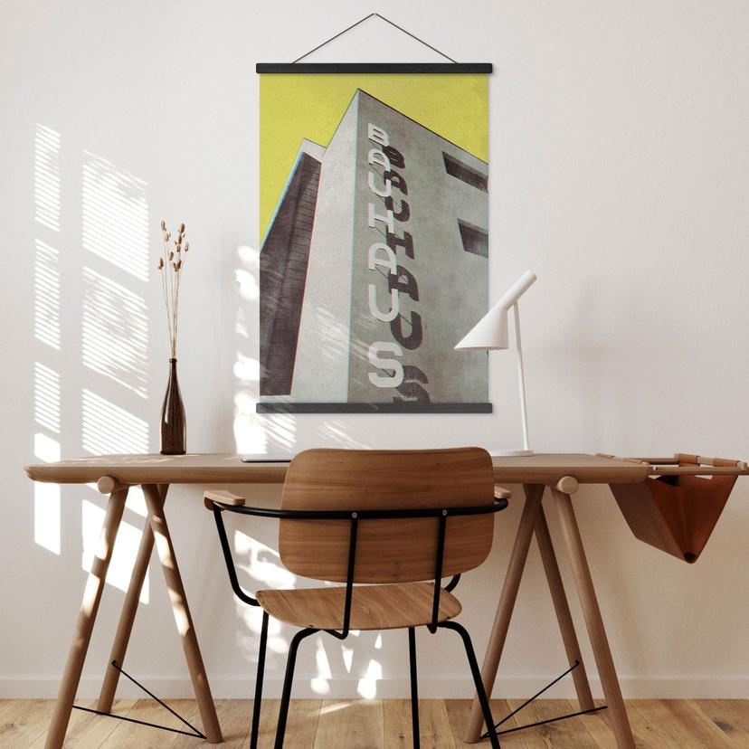 Vintage Bauhaus Dessau architettura immagine in tessuto - Blursbyai