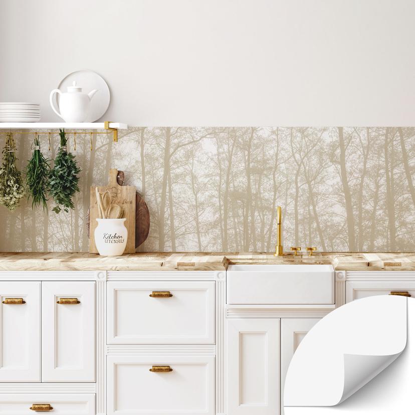 Salpicadero de cocina autoadhesivo con motivo de naturaleza - Bosque invernal silencioso - Böhmer