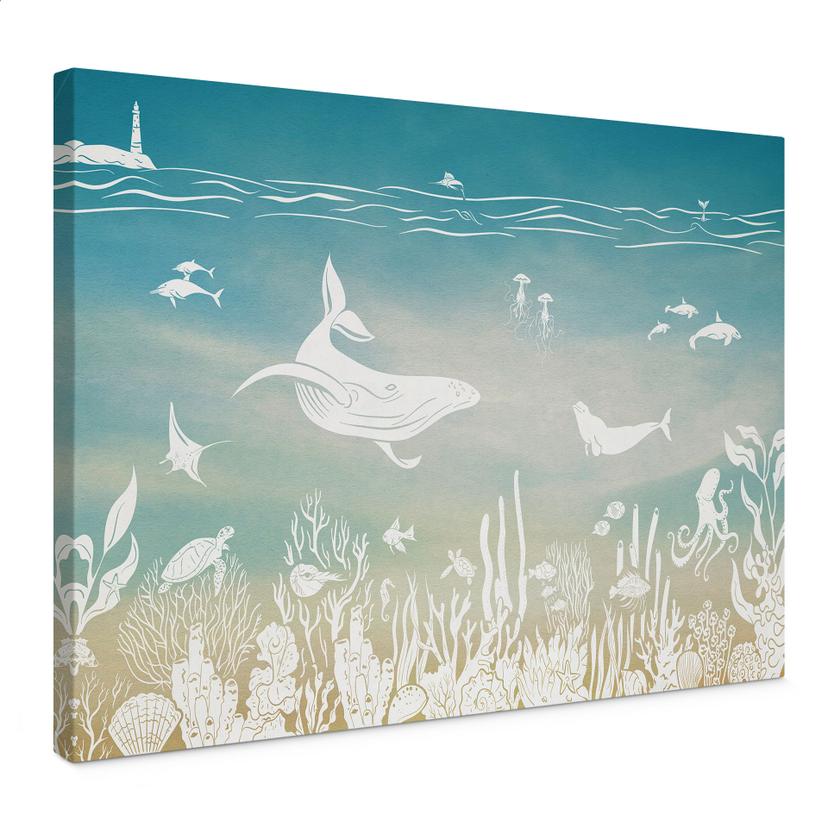 Canvasbillede undervandsverden paradis - Ombre - Kikki Belle