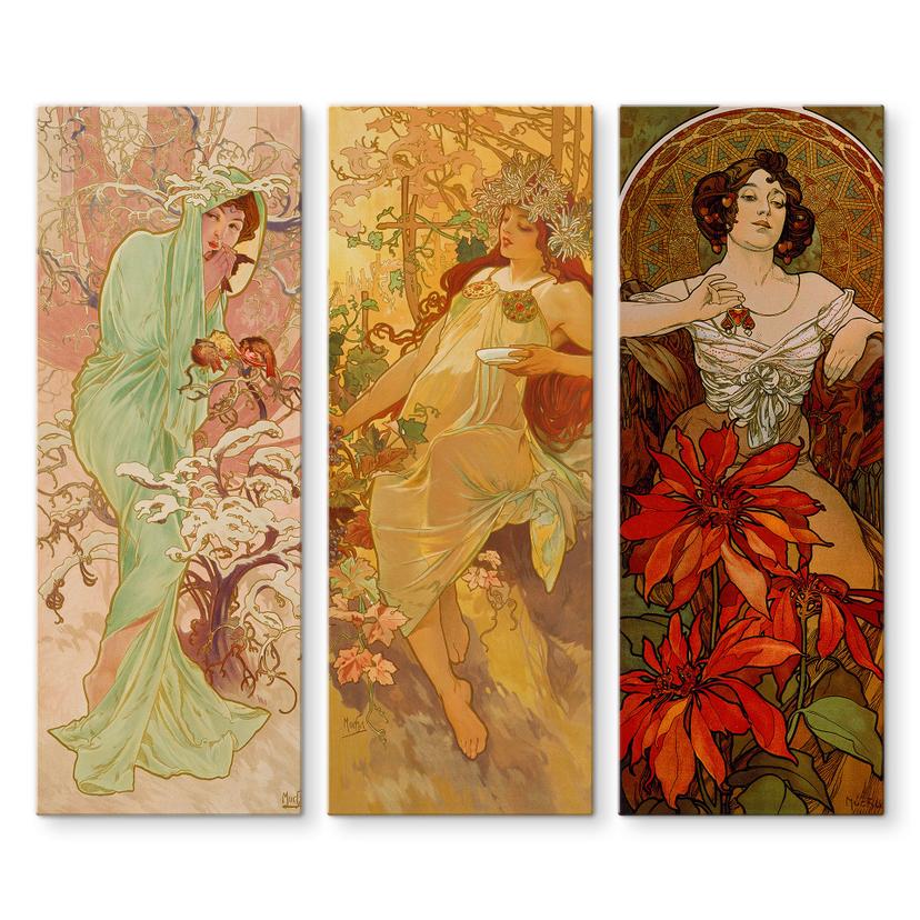 Tableau en verre - Mucha (3-parties)