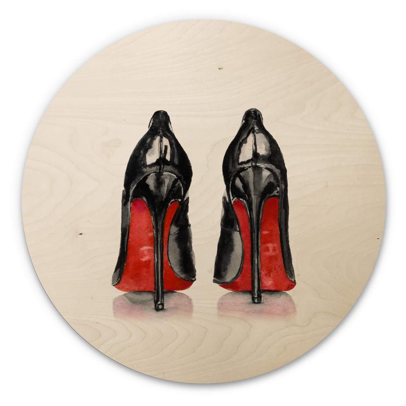 Tableau sur bois Talons hauts - Rond