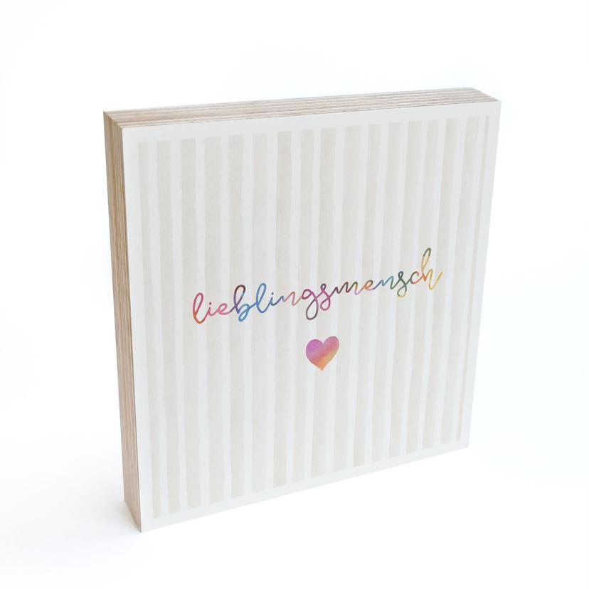 Tableau sur bois à poser - Personne préférée avec un coeur - 15x15 cm