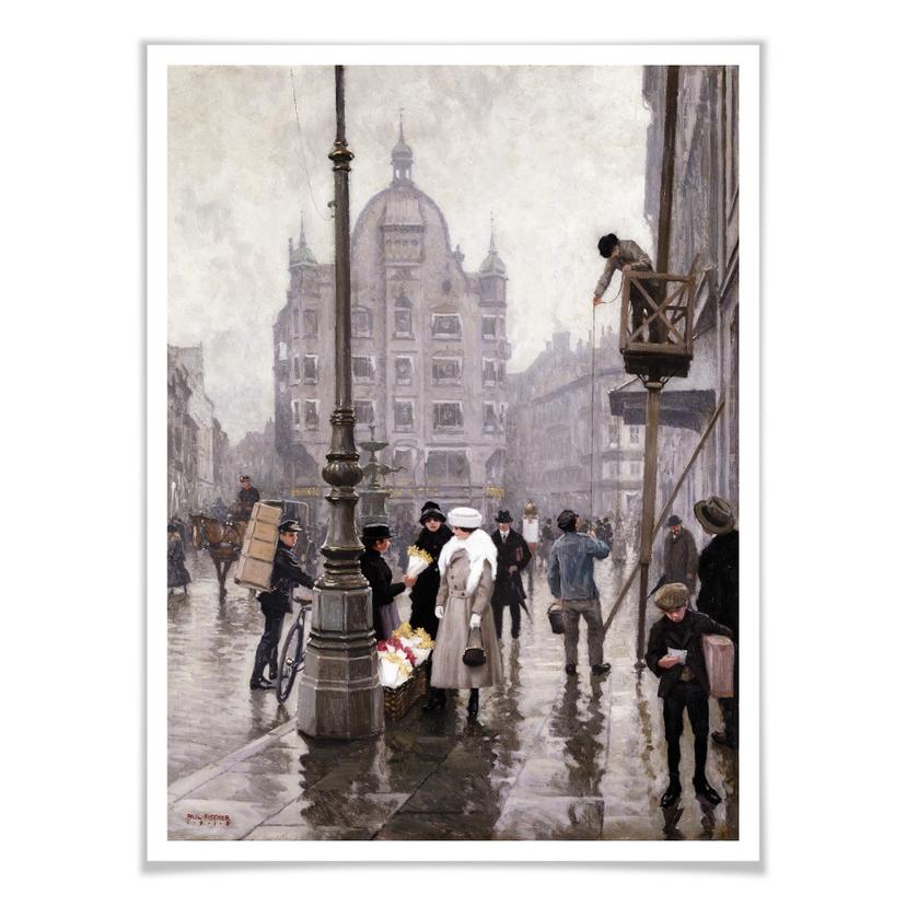 Poster Fischer - Selling Flowers