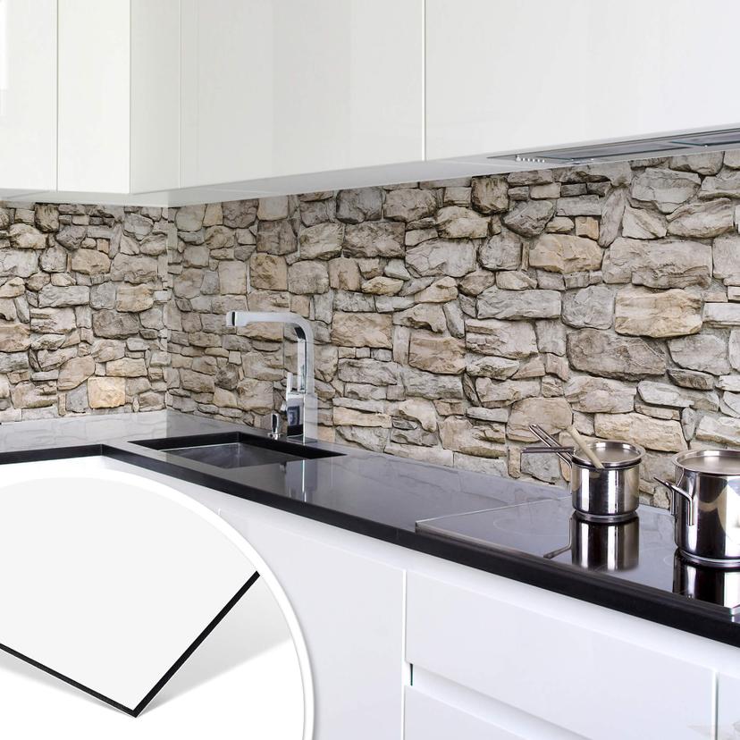 Keukenachterwand Stenen Muur Look