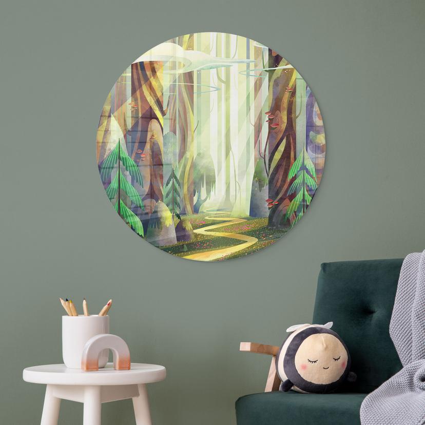 Stampa su vetro Foresta incantata nella luce - DigitalArtsi - Rotonda