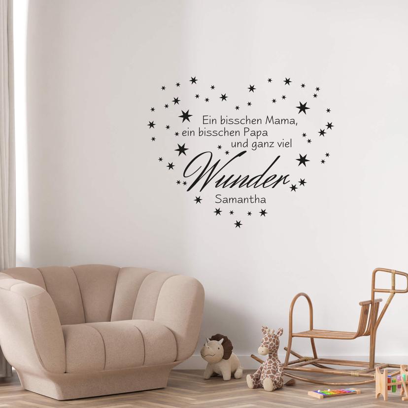 Wandtattoo + Name Ein bisschen Mama...