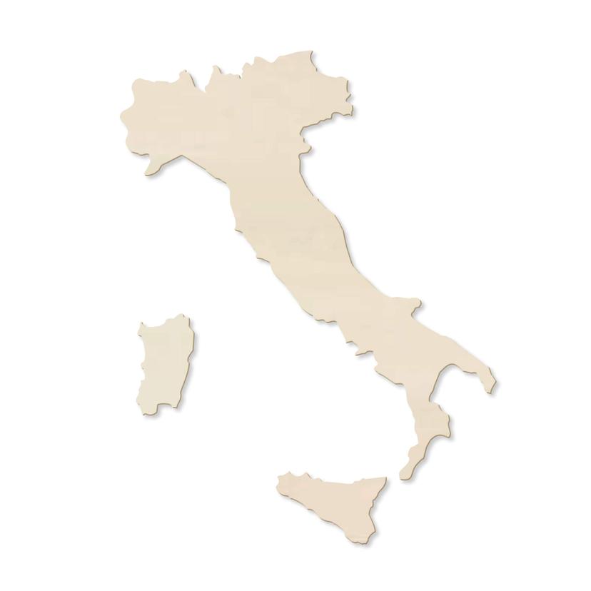 Träkonst poppel fanér - Karta Italien