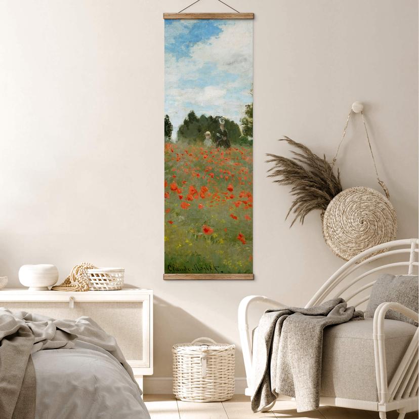 Stampe su tessuto Monet - Campo di papaveri vicino ad Argenteuil - Panorama