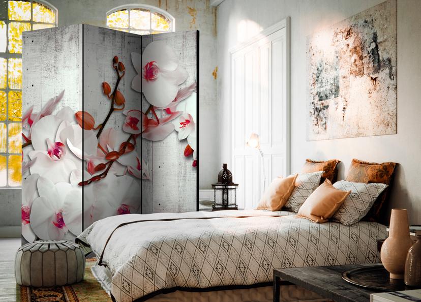 Schermo divisorio - Orchidea di cemento, 3 pezzi - 135x172 cm