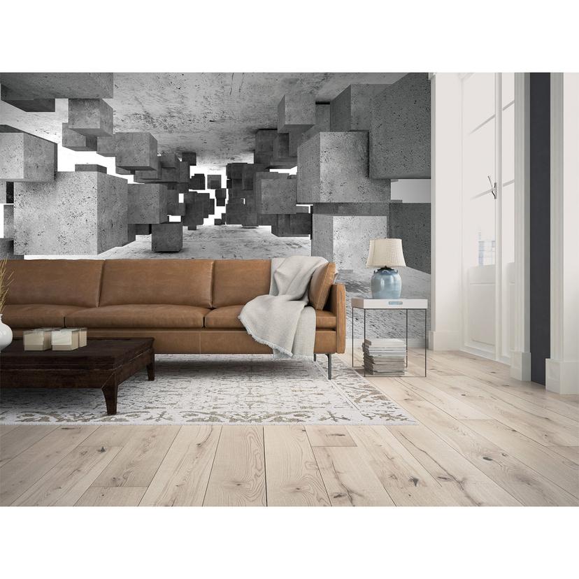 GFotapestry designvægge i grå og hvidt non-woven tapet ConcreteTetris betonlook