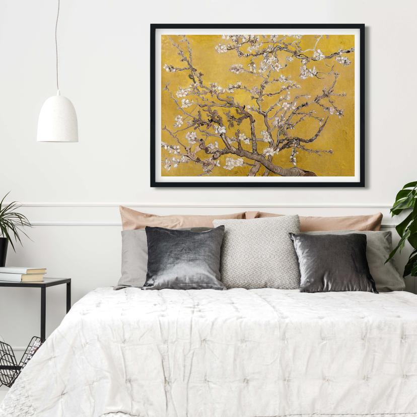 Poster van Gogh - Amandelbloesem in oker