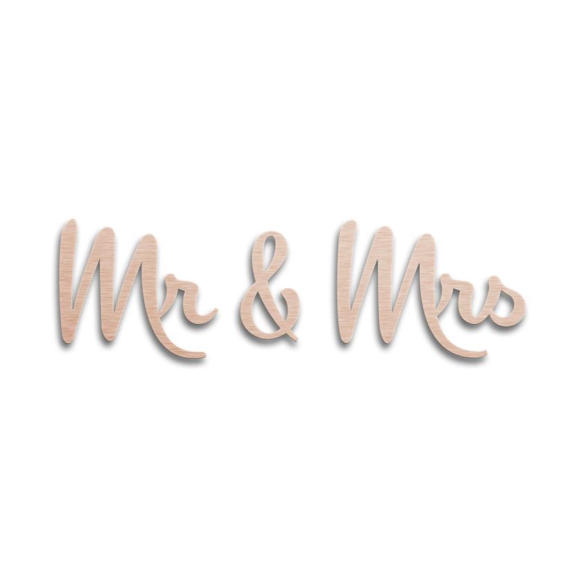 Scritta Alu-Dibond ramato – Mr & Mrs