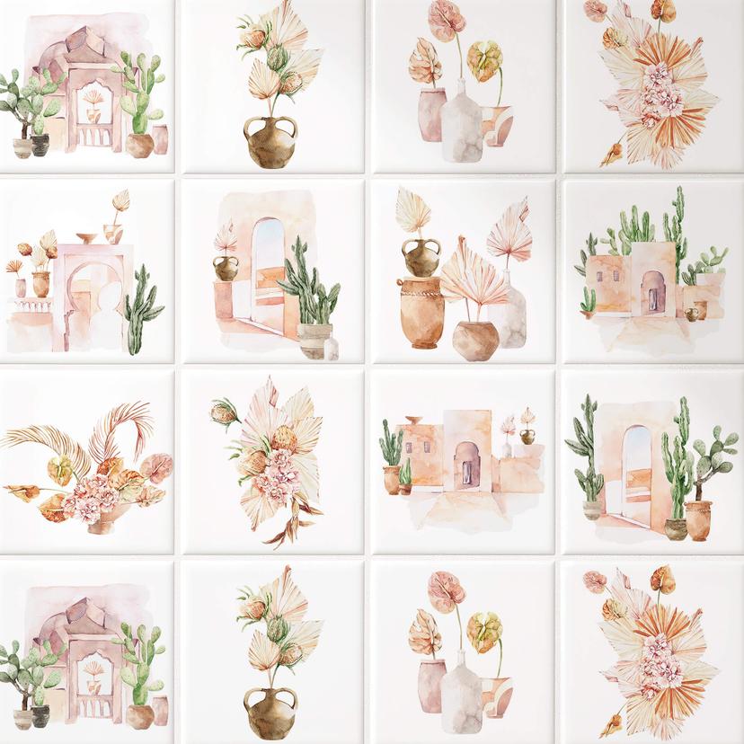 Azulejos Adhesivos Impresiones de Marruecos - lote de 12