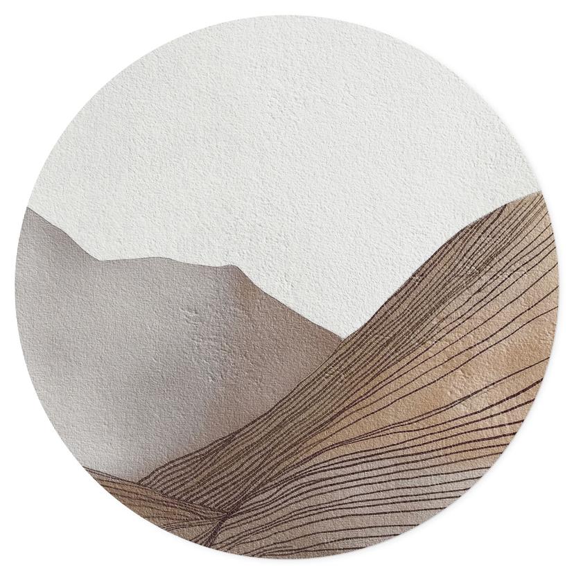 Adesivo murale Schizzo di montagna minimalista - Alma - Rotondo