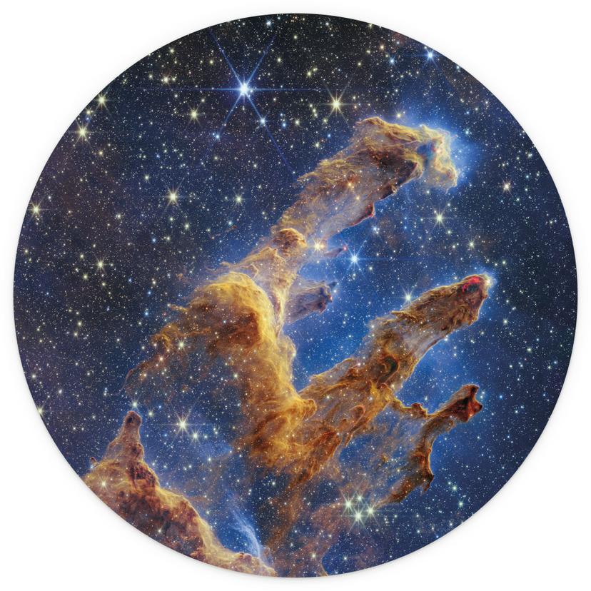Fotomurale James Webb Telescope - Pilastri della creazione - Rotondo - Autoadesivo/non tessuto