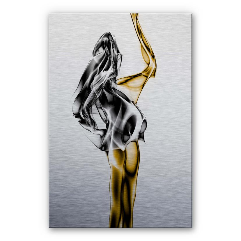 Alu-Dibond med sølveffekt - Marini - Gold and silver – print på aluminium (Alu-Dibond)
