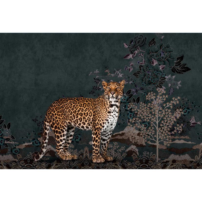 Papel pintado Selva mística - Papel pintado tejido-no tejido leopardo