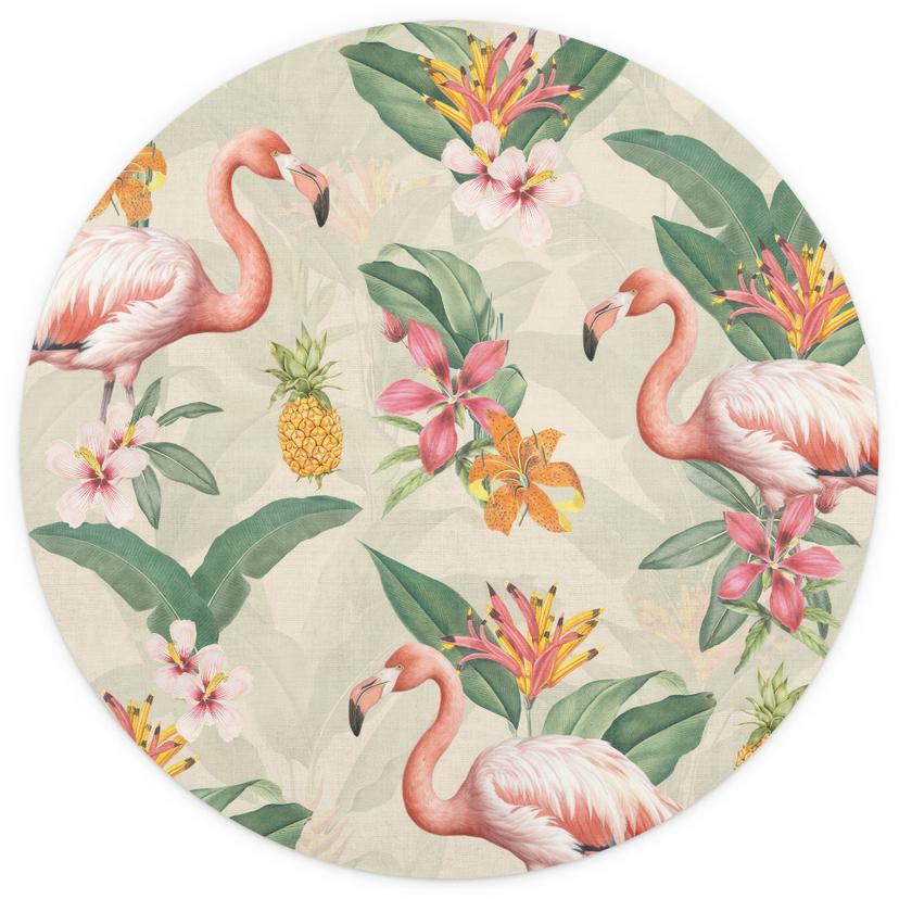 Fotomurale con foglie tropicali - Bloomery Decor - Rotonda - carta da parati in tessuto non tessuto/