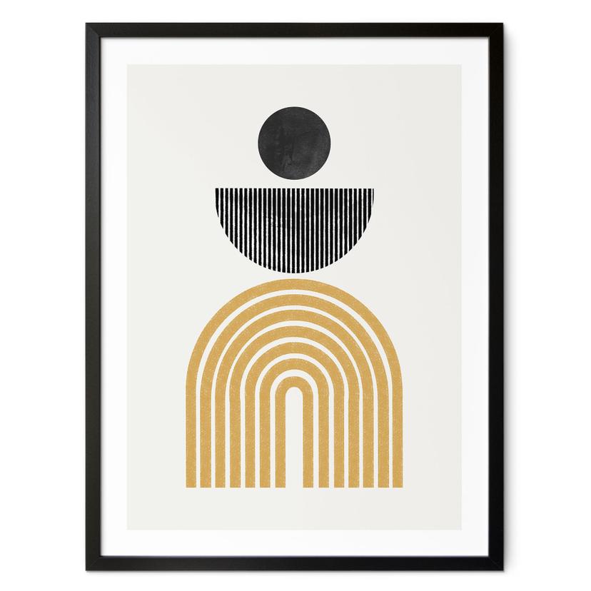 Póster Composición abstracta con círculo y semicírculo - The Miuus Studio