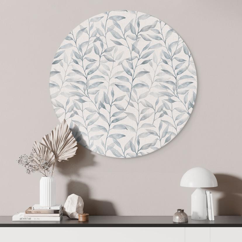 Stampe per pareti Delicate foglie acquerellate - Grigio tenue - Decorazione floreale - Alu dibond -
