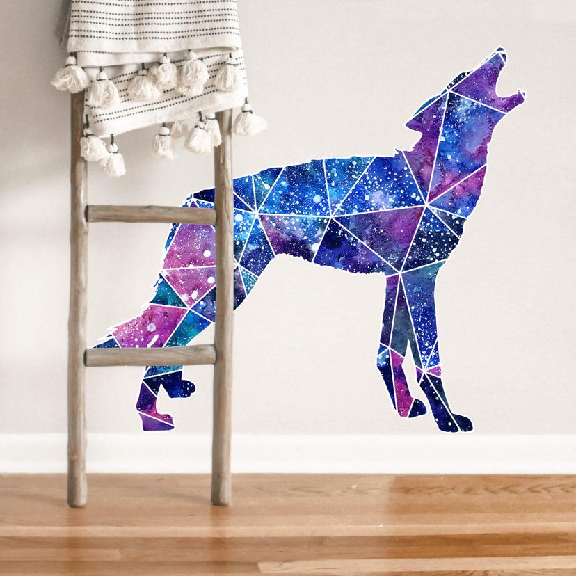 Muursticker Polygoon Wolf