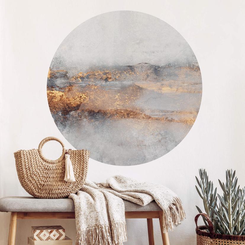 Fredriksson Wallsticker - Goldige Spur im Nebel - Rund