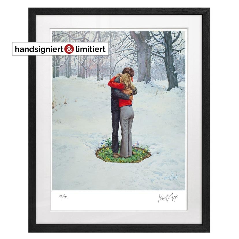 Exklusive Edition: handsigniert und limitiert - Fine Art Poster mit Passepartout im Rahmen - Schmelzende Liebe (1972) - Kurt Ard - 40x50 cm