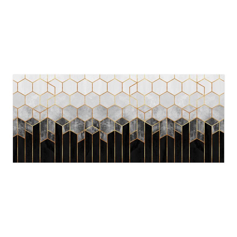 Selbstklebende Küchenrückwand Fredriksson - Hexagone: Schwarz und Grau
