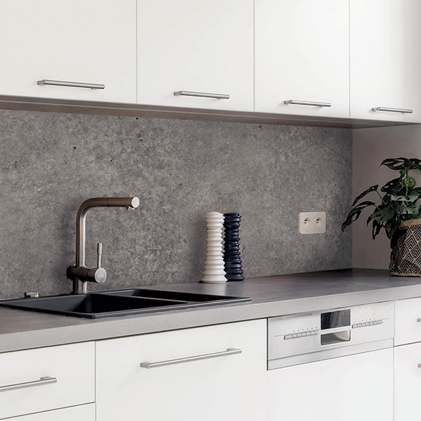 resimdo - Küchenrückwand Beton Optik Dunkelgrau - Folie oder Aluverbund
