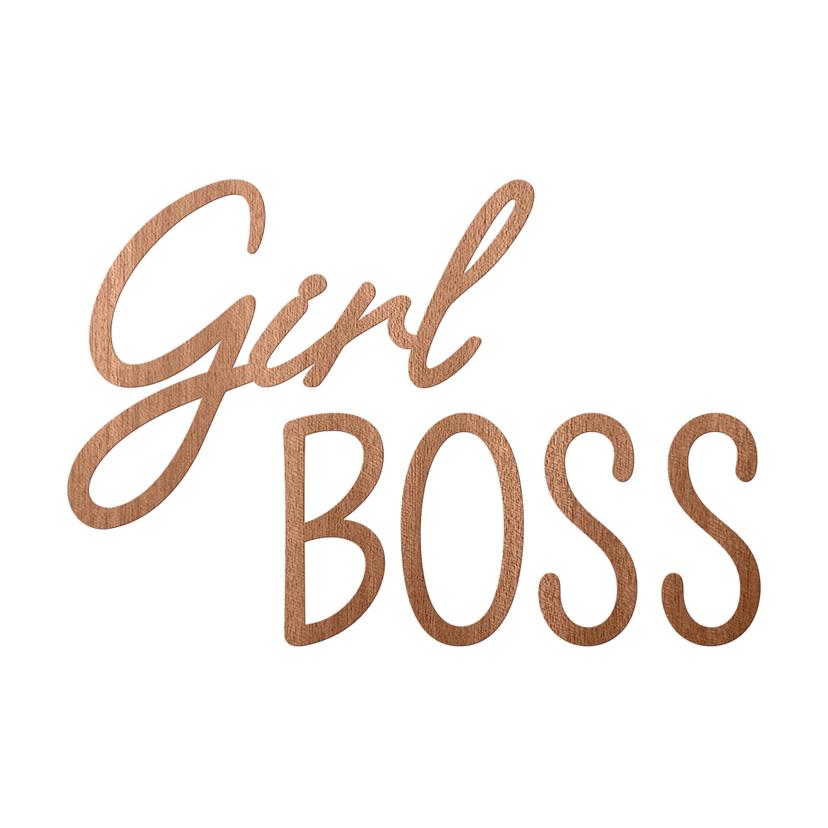 Houten Wanddecoratie Mahoniefineer Girl Boss