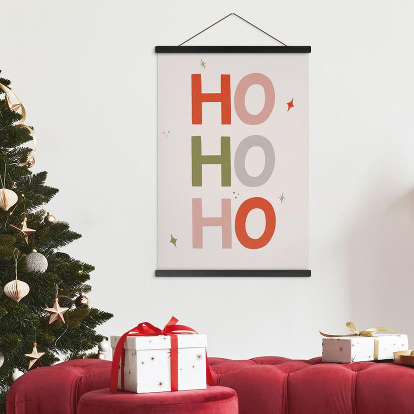 Stoffbild Weihnachtliches Ho Ho Ho - Menina Lisboa