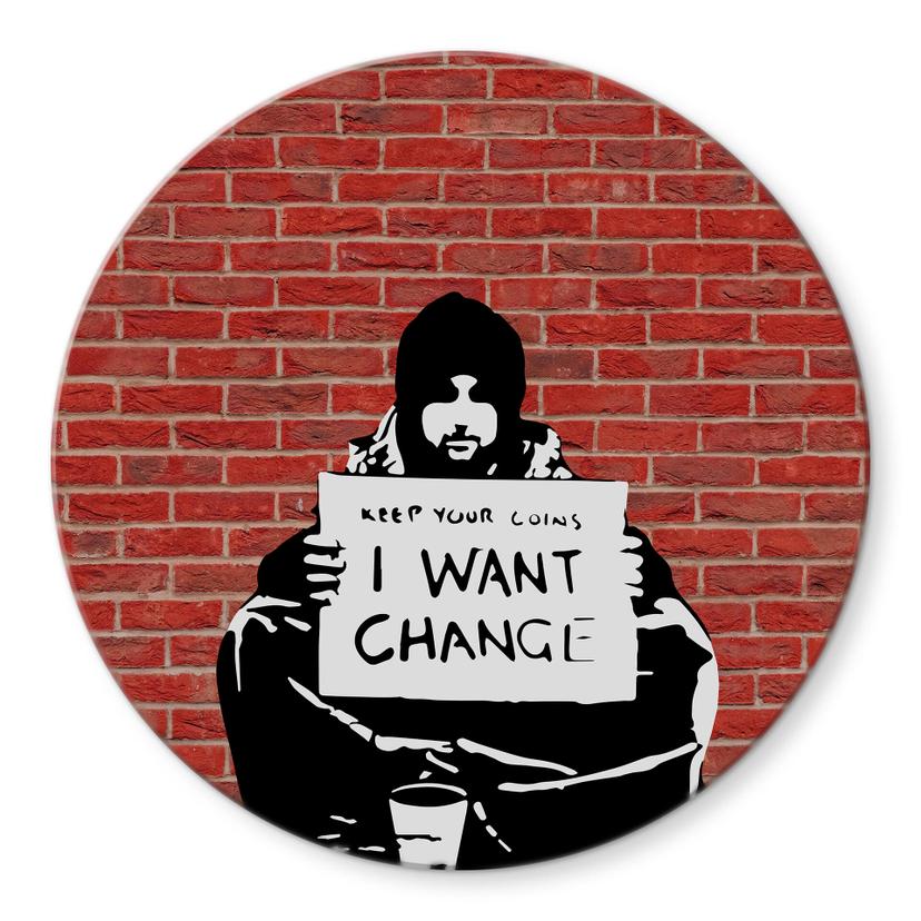 Glasbillede - Banksy - Keep Coins