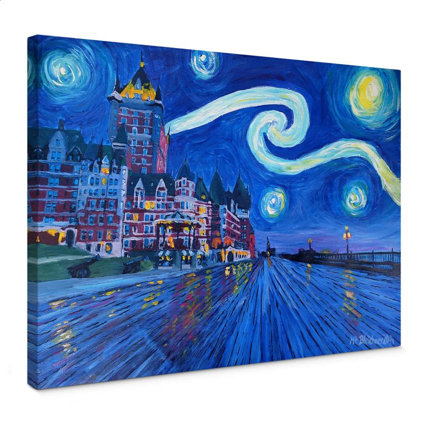 Lienzo Bleichner - Noche estrellada en Quebec