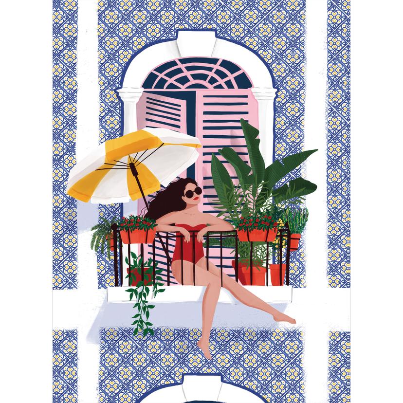Fotomurale "Vacanze sul balcone" - Tomljanovic