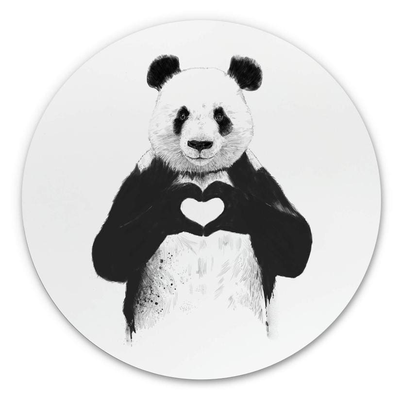 Tableau sur alu-Dibond Solti - L'amour c'est tout - Rond