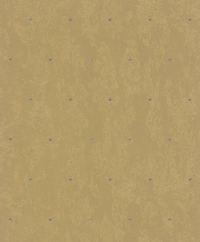 Ikke-vævet tapet betonlook, rhinestones metal look moderne blankt i guld