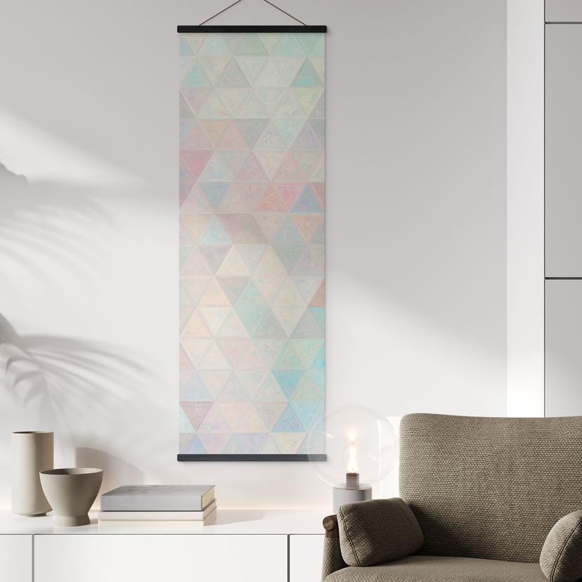 Textil poster Färgglada mosaik trianglar - Jaszke - Panorama