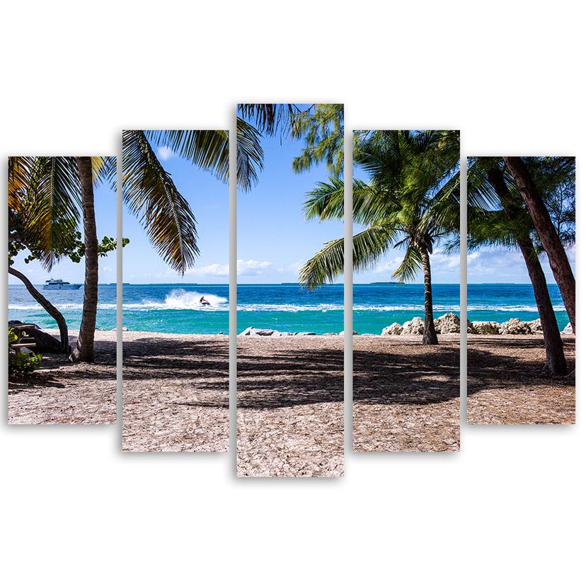 Stampa su tela 5 pezzi Palme da spiaggia tropicale