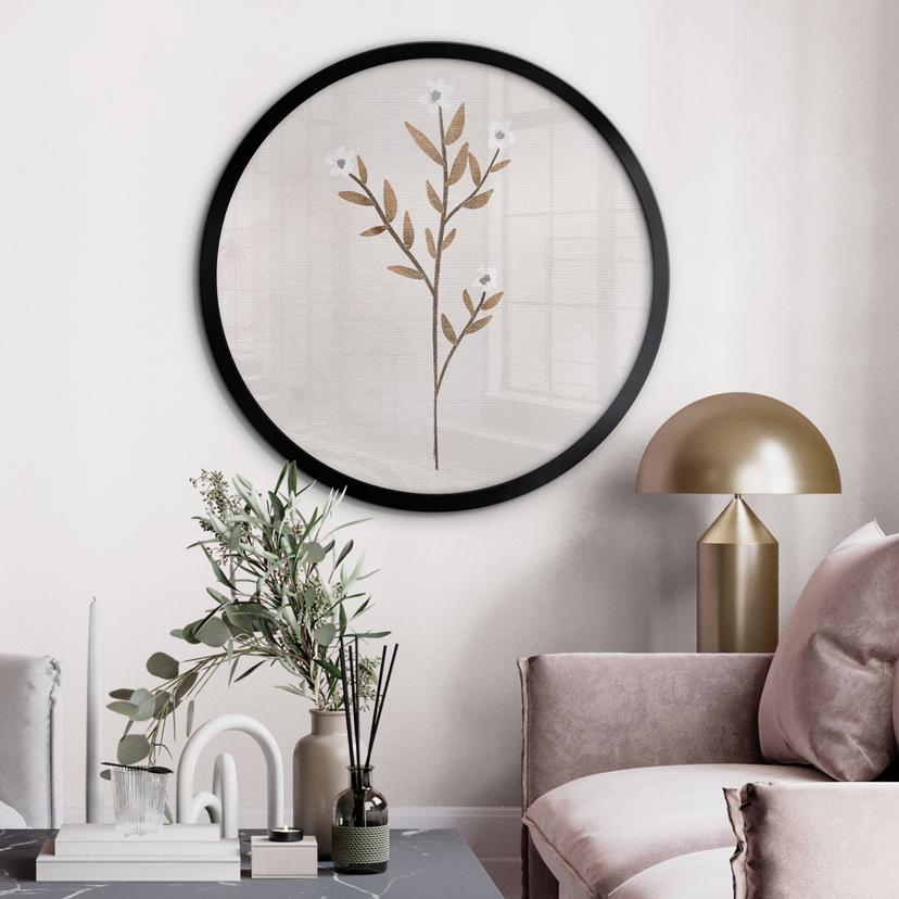 Poster Illustration av blommor - Förgätmigej - Goed Blauw - Rund