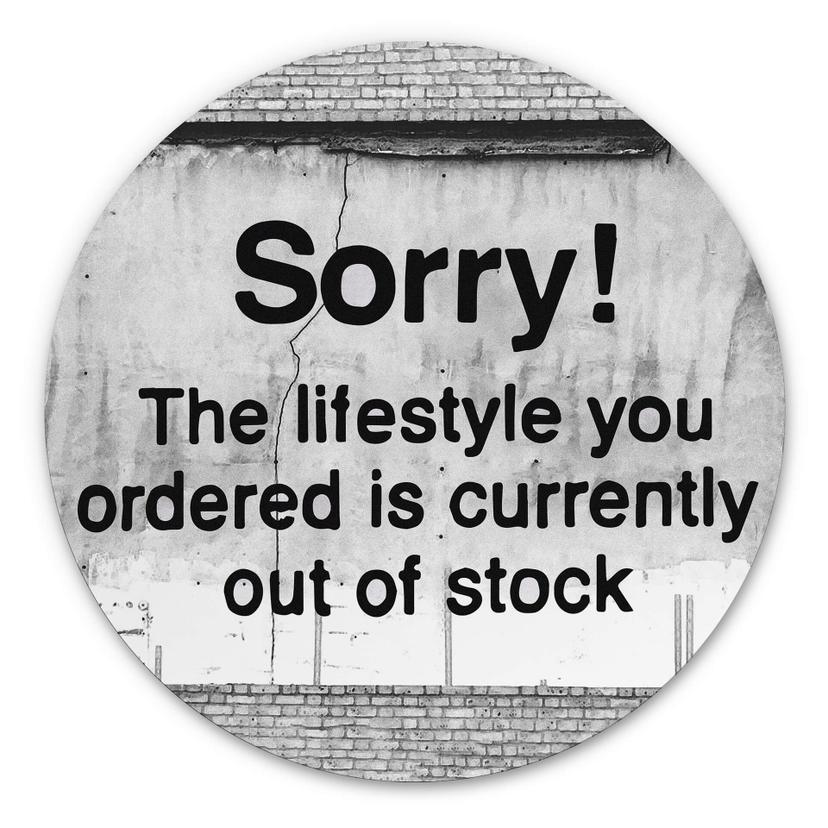 Tableau sur alu-Dibond rond Banksy - Out of Stock