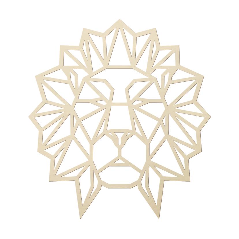 Decoro in legno origami Leone