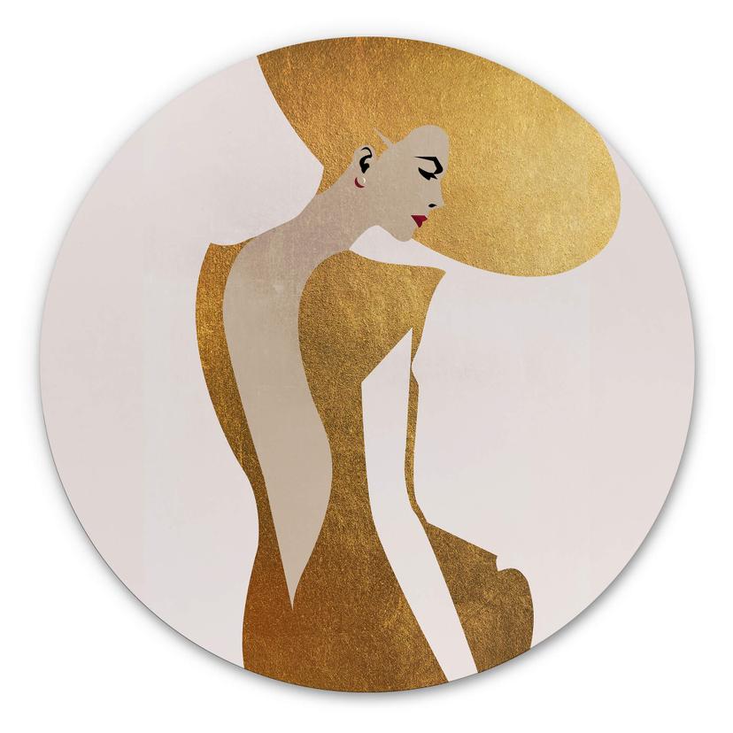 Wandcirkel Kubistika - Lady in Gold